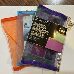 Love Ellie-Mesh Beauty/Cosmetic Bags - Purple, Green, Blue, Orange (4 total)
